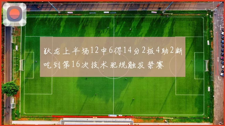 狄龙上半场12中6得14分2板4助2断吃到第16次技术犯规触发禁赛